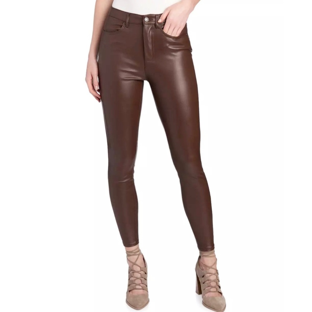 Free People Brown Faux Leather Womens Skinny Pants